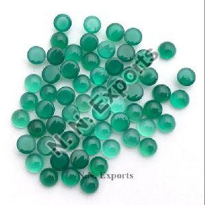 Natural Green Onyx Round Cabochons Loose Gemstones