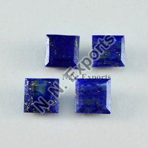 Natural Lapis Lazuli Faceted Square Loose Gemstones
