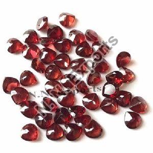 Natural Mozambique Red Garnet Faceted Heart Loose Gemstones