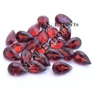 Natural Mozambique Red Garnet Faceted Pear Loose Gemstones