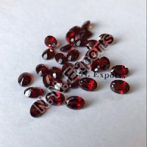 Natural Mozambique Red Garnet Faceted Oval Loose Gemstone