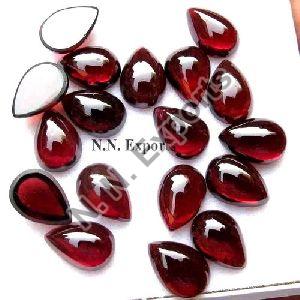 Natural Mozambique Red Garnet Pear Cabochon Loose Gemstones