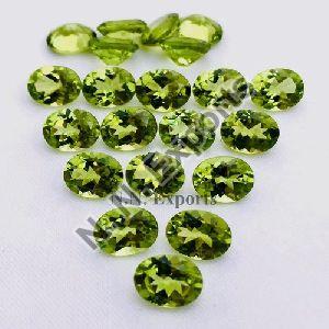 Natural Peridot Faceted Oval Loose Gemstones