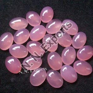 Natural Pink Chalcedony Oval Cabochons Loose Gemstones