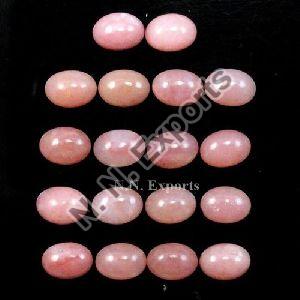 Natural Pink Opal Oval Cabochons Loose Gemstones