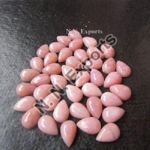 Natural Pink Opal Pear Cabochons Loose Gemstones