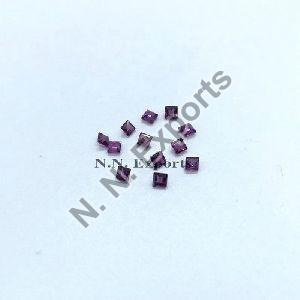 Natural Rhodolite Garnet Faceted Square Loose Gemstones