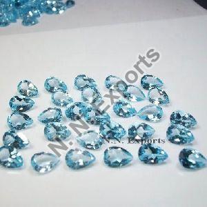 Natural Sky Blue Topaz Faceted Pear Loose Gemstones
