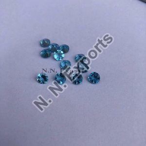 Natural Swiss Blue Topaz Faceted Round Loose Gemstones