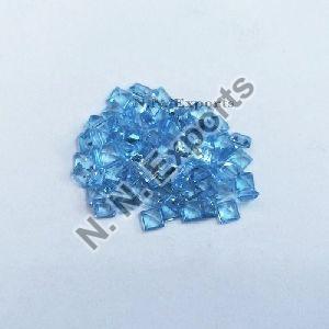Natural Swiss Blue Topaz Faceted Square Loose Gemstones