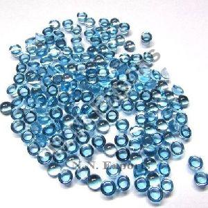 Natural Swiss Blue Topaz Round Cabochons Loose Gemstones
