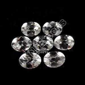 Natural White Topaz Faceted Oval Loose Gemstones