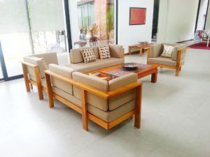 Solid Wooden Heavy Corner sofa Set