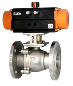 Pneumatic Actuator Operated 2 Way Ball Valve Flange End
