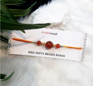 Red Onyx Beads Rakhi