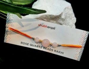 Rose Quartz Beads Rakhi
