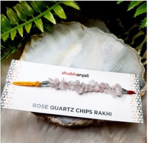 Rose Quartz Chips Rakhi