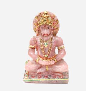 Rose Quartz Hanuman Ji Idol