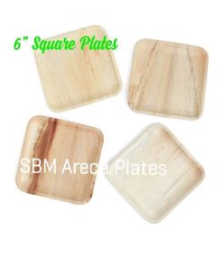 6 Inch Square Areca Leaf Plate