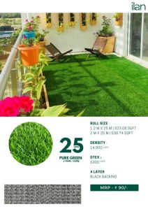 25mm pure green grass