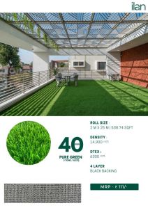 40 mm pure green artificial grass