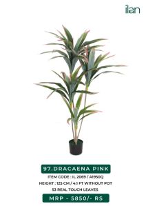 dracaena pink artificial plants