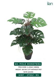 pole monstera artificial plant