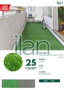 25 mm ultra green artificial grass