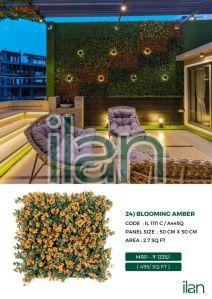 blooming amber artificial green walls