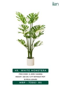 white monstera decorative artificial plants