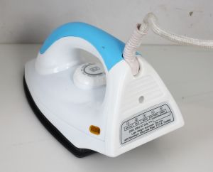 Blue and White Plastic Electric Dry Iron