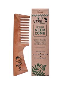 vedela naturals neem wood comb