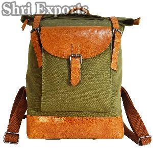 Canvas &amp;amp; Leather trendy backpack bag (1193-1)