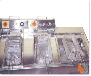 Table Top Double Deep Fat Fryer with Oil Drain Basket