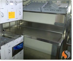 Work Table with Crate Slide for Dish Washing Machine