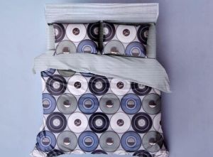 Cotton Single Round Dot Printed Bedsheet Set