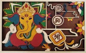 Ganesha Multilayer Stacked Wooden Wall Art