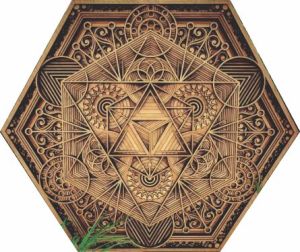 Geometry Hexagonal Multilayer Stacked Wooden Wall Art