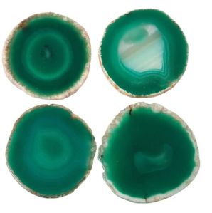 May Green Agate Hand Rounded Coasters