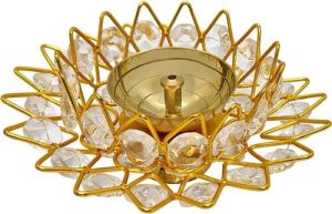 Home Decorative Brass Crystal Diya