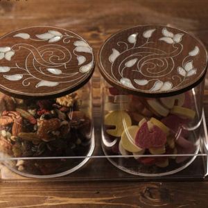 Plexiglass Chocolate Serving Box Luxury Round Fruit Nut Box For Home Hotel Restaurant