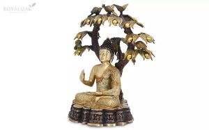 Brass Buddha Under Tree