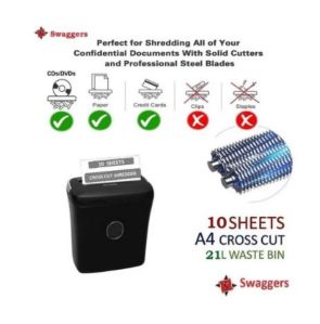 Swagger 10 Sheet Heavy Duty Paper Shredder