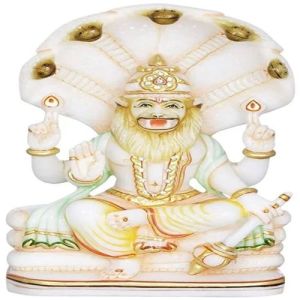 White Marble Narasimha Statue