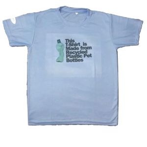 Waste PET Bottles Recycled Light Blue T-Shirts
