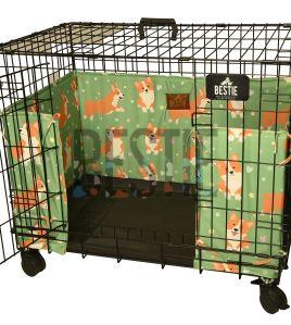 Green Print Bumper 30 Inch Dog Cage