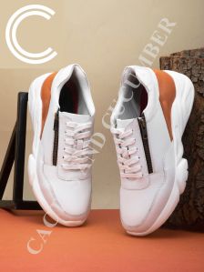 Mens  White Casual Leather Shoes