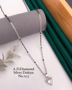 Silver American Diamond Mangalsutra