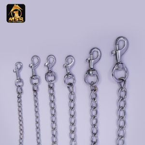 12 No. Plain Twisted Iron Dog Chain with Zinc Hook