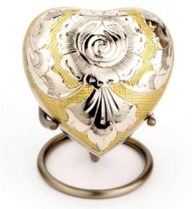 RA-H1174 Brass Heart Shape Cremation Urn